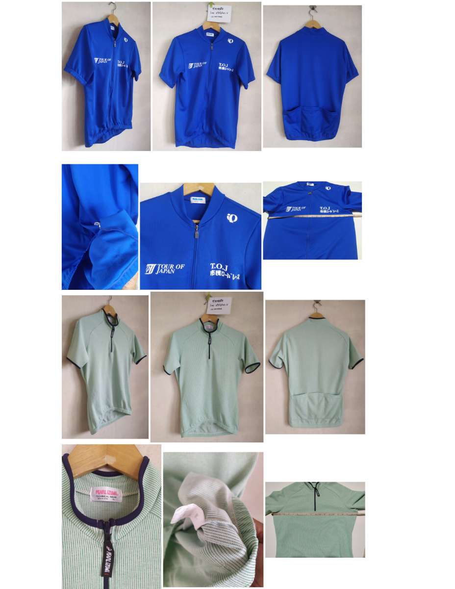 เสื้อจักรยาน Tour of Japan Pearl iZumi made in Japan ( สีน้ำเงินอมฟ้า )<br /><br /><br />- made in Japan <br />- size L<br />- วัดอก 19 นิ้ว ( วัดยืดสุด 23-24 นิ้ว ) ยาว 25 นิ้ว <br />- ผ้า Polyester ไม่หนา ใส่สบาย <br />- ซิปเต็ม , กระเป๋าหลัง 3 ช่อง <br />- มือสอง สะอาด สภาพดี ไม่ขาด พร้อมใช้งาน<br /><br /><br />ขาย 450 บาท <br />ส่งลงทะเบียน +30 บาท / ส่งอีเอ็มเอส +50 บาท<br /><br /><br />.............<br /><br /><br />เสื้อจักรยานสำหรับผู้หญิง Pearl iZumi made in Japan <br /><br /><br />- made in Japan <br />- size XL<br />- วัดอก 19.5 นิ้ว ( วัดยืดสุด 23-24 นิ้ว ) ยาว 24.5 นิ้ว <br />- ผ้า Polyester ไม่หนา ใส่สบาย ลายสวย<br />- ซิปอก , กระเป๋าหลัง 3 ช่อง <br />- มือสอง สะอาด สภาพดี ไม่ขาด พร้อมใช้งาน<br /><br /><br />ขาย 450 บาท <br />ส่งลงทะเบียน +30 บาท / ส่งอีเอ็มเอส +50 บาท<br /><br /><br />______________<br /><br /><br /><br />สนใจ<br /><br />ชายหมัด<br /><br />คลิปวีดีโอบน YouTube : https://youtube.com/channel/UCbVTx5tLtoSuMwO88qVOhPw<br /><br />line : ctrlplus_v<br /><br />ขอบคุณครับ<br /><br />* ของไม่ได้ใช้และของฝากขายจากสิงนักปั่นในทีมครับ<br />* เสื้อวัดอกเป็นหลัก<br />* มือสอง สะอาด สภาพดี<br />* ทุกอย่างทำความสะอาดก่อนถ่ายรูป<br />* รบกวนดูรายละเอียดที่ลงไว้ให้ครบถ้วนครับ<br />* จะอัพเดทในความเห็นต่อไปครับ<br />* ของอยู่ สุไหงโก-ลก ครับ