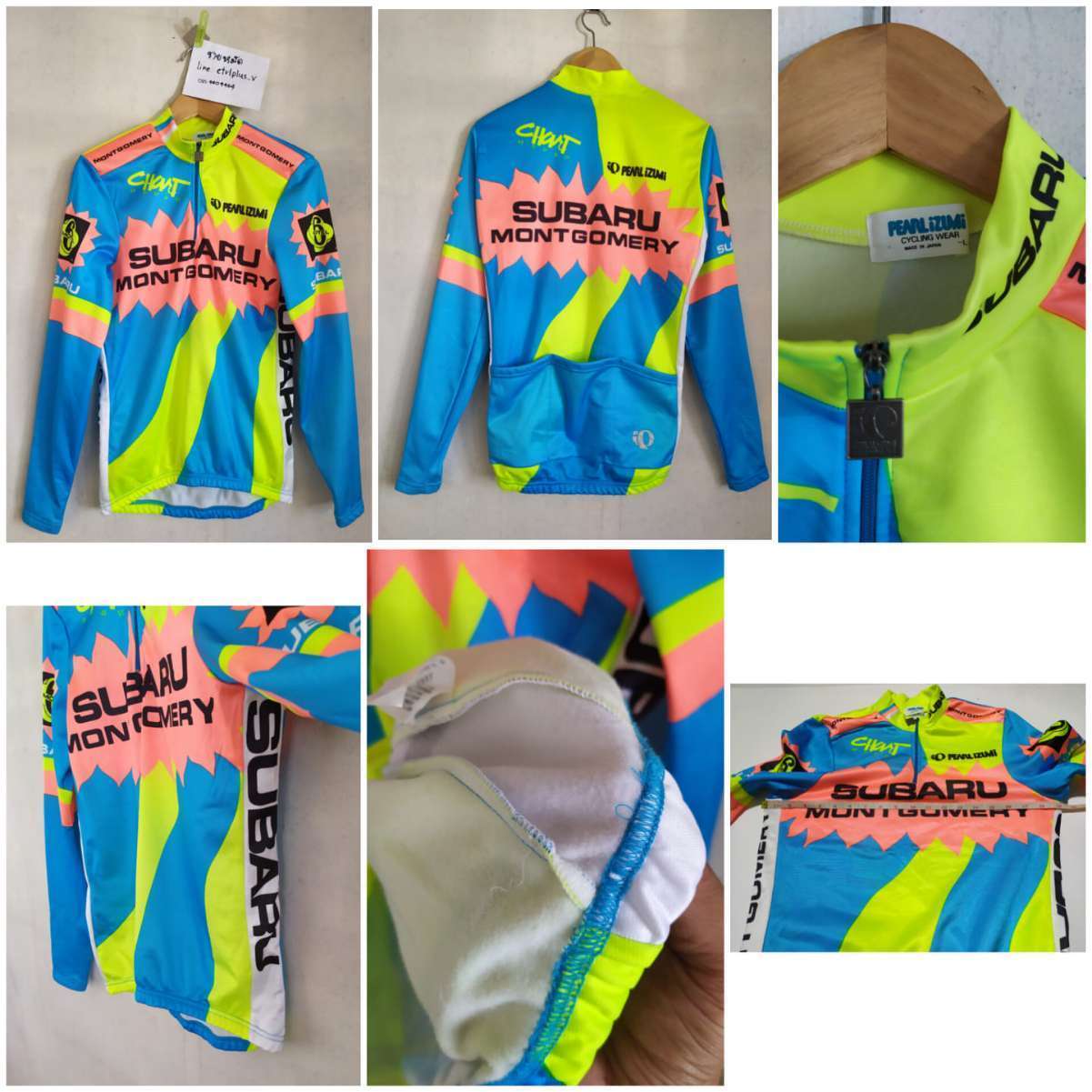 เสื้อจักรยาน SUBARU MONTGOMERY TEAM 1991 Pearl iZumi made in Japan<br /><br /><br />- made in Japan<br />- size L<br />- วัดอก 19.5 นิ้ว ( วัดยืดสุด 21.5-22 นิ้ว ) ยาว 25.5 นิ้ว แขน 25.5 นิ้ว ( วัดจากไหล่ )<br />- ผ้าออกมันแววไม่หนาไม่บางไม่หนัก<br />- ซิปอก , กระเป๋าหลัง 3 ช่อง<br />- มือสอง สะอาด สภาพดี ไม่ขาด พร้อมใช้งาน<br /><br />* เรียกได้ว่าเป็นเสื้อวินเทจก็ได้<br /><br />* เกือบจะสวยสุดอยู่แล้ว มีตามดเกือบจะเป็นรู บนพื้นผ้าไม่ทะลุ อยู่หลังแขนซ้าย 1 รอย<br /><br /><br />ขาย 1,200 บาท<br />ส่งลงทะเบียน +30 บาท / ส่งอีเอ็มเอส +50 บาท