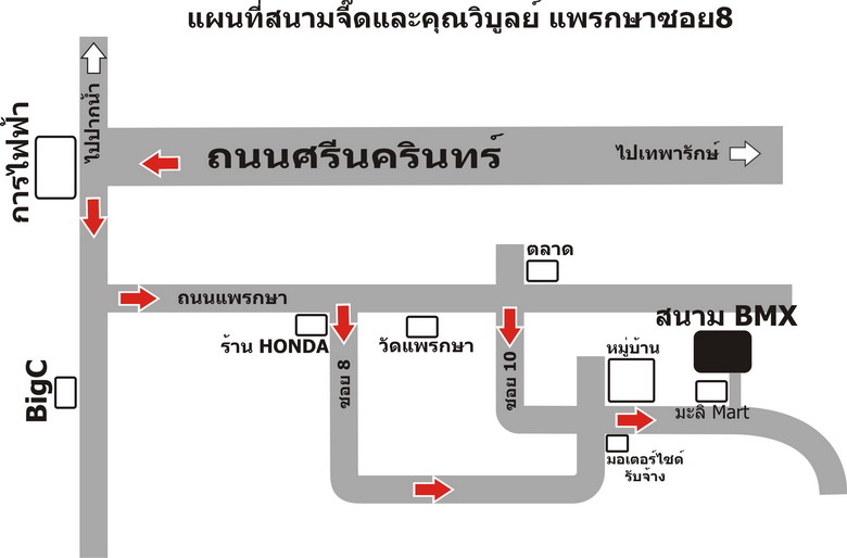 แผนที่ทางเข้าสนาม