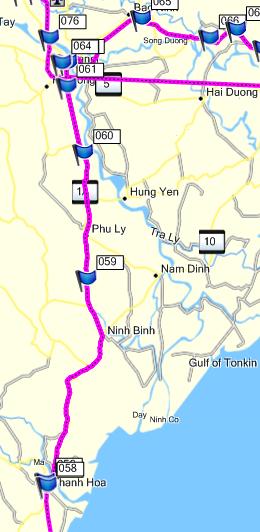 เส้นทาง เข้าสู่ ฮานอย บนถนน 1A<br />จากเมือง Than Hoa - Ha Noi
